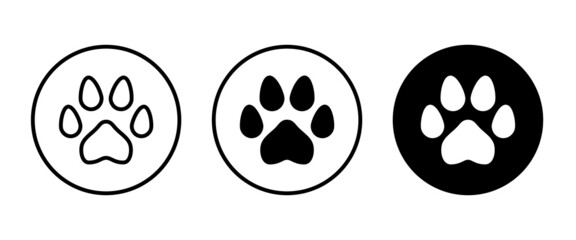 paw print icon, Cat pawprint. Animal tracks logo. Animal footprint icons button, vector, sign, symbol, logo, illustration, editable stroke, flat design style isolated on white linear pictogram