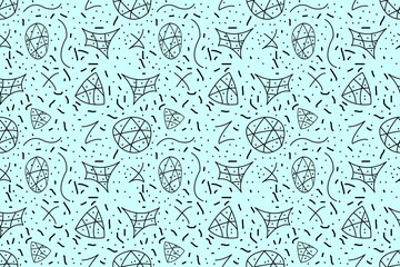 doodle pattern,black doodle abstract seamless pattern on light blue background,cute pattern for background