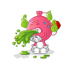 perfume throw up cartoon. cartoon mascot vector