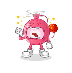 perfume yawn character. cartoon mascot vector