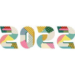 2022 icon happy new year calendar vector design