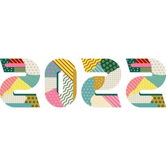 2022 icon happy new year calendar vector design