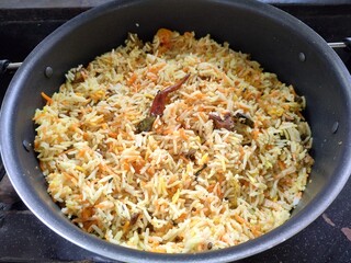 fried rice in a pan