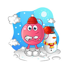 perfume in cold winter character. cartoon mascot vector