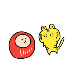 笑うだるまと寅