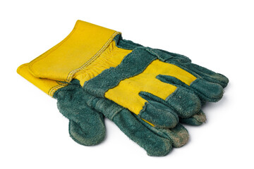 Pair of work gloves isolated on white background
