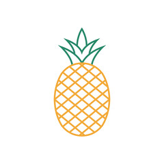 Pineapple fruit picon design template vector isolated illustration
