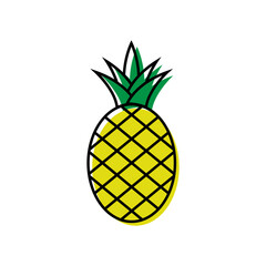 Pineapple fruit picon design template vector isolated illustration