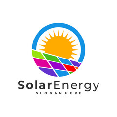Colorful Solar logo vector template, Creative Solar panel energy logo design concepts
