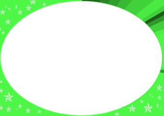 étiquette étoile verte cadre