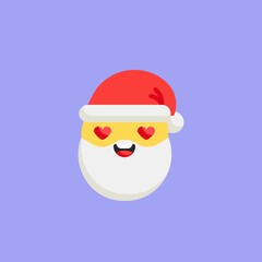 Santa Smiling Face with Heart-Eyes flat icon