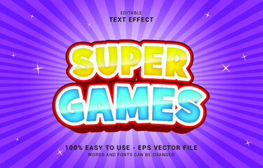 editable text effect, Super Games style