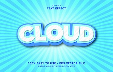 editable text effect, Cloud style