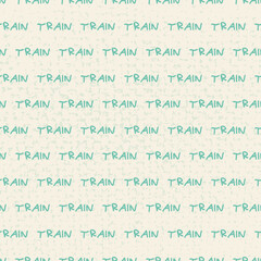 Text train with texture vector seamless repeat pattern print background