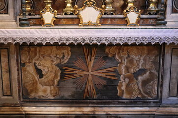  Inlaid Marble Altar Front Rome, Italy