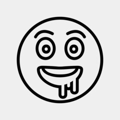Hungry emoji icon vector illustration in line style, use for website mobile app presentation