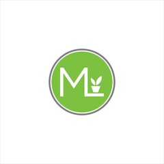 initials m logo vector template plant