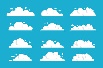 white cloud collection of vector designs for banners, icons and web.