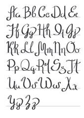 Alphabet writing cute font - Vector Hand drawn typography