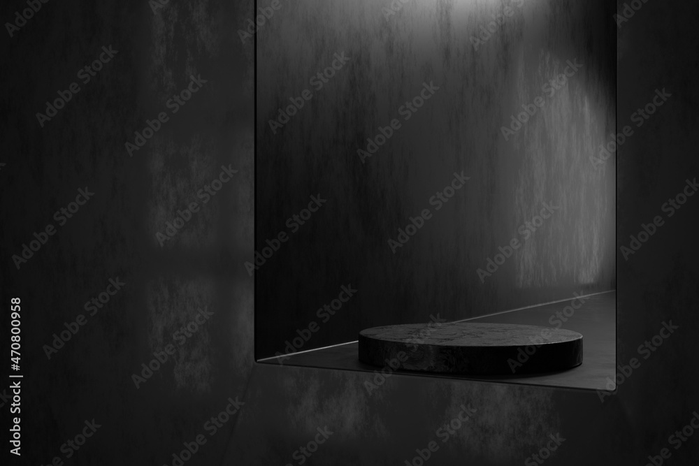 Poster display stand design. 3d product display. 3d rendering.