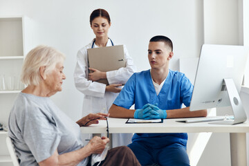 patient hospital examination in the medical office