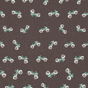 Motorbike with texture vector seamless repeat pattern print background