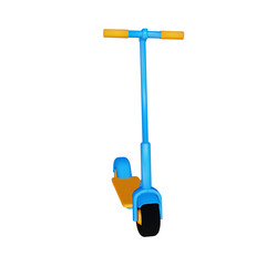 3d electric scooter blue yellow front view