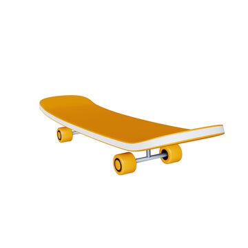 3d Render Skate Board Perspective View