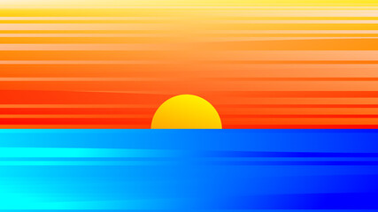 Fototapeta na wymiar Beautiful sunset in summer illustration vector