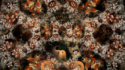 Fototapeta na wymiar Surreal futuristic magic fractal image of clover dreams 4k