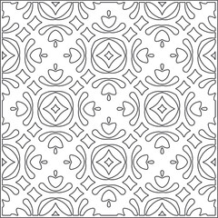 Vector pattern with symmetrical elements . Repeating geometric tiles from striped elements. black patterns.