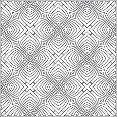 Vector pattern with symmetrical elements . Repeating geometric tiles from striped elements. black patterns.