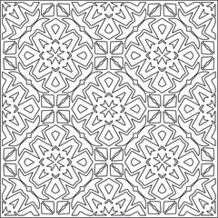 Vector pattern with symmetrical elements . Repeating geometric tiles from striped elements. black patterns.