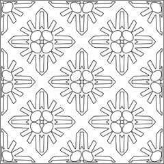 Vector pattern with symmetrical elements . Repeating geometric tiles from striped elements. black patterns.