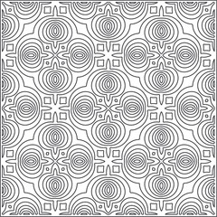 Vector pattern with symmetrical elements . Repeating geometric tiles from striped elements. black patterns.