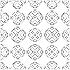 Vector pattern with symmetrical elements . Repeating geometric tiles from striped elements. black patterns.