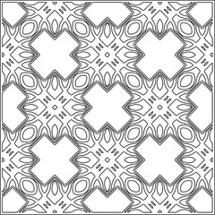 Vector pattern with symmetrical elements . Repeating geometric tiles from striped elements. black patterns.