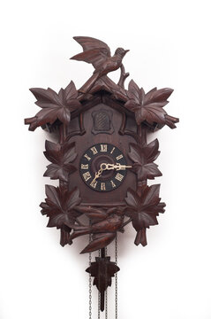 recommend clip art: Antique cuckoo clock on white background