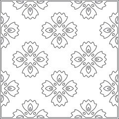 floral pattern background.Repeating geometric pattern from striped elements.  Black pattern. 