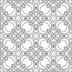 floral pattern background.Repeating geometric pattern from striped elements.  Black pattern. 