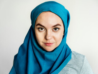 Islamic woman portrait looking at camera