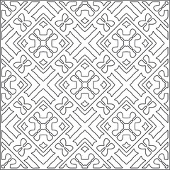 floral pattern background.Repeating geometric pattern from striped elements.  Black pattern. 