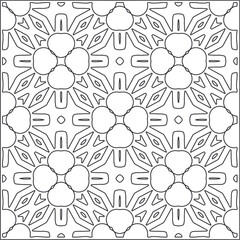 floral pattern background.Repeating geometric pattern from striped elements.  Black pattern. 