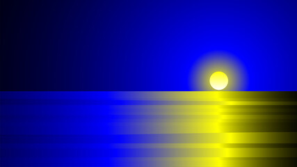 Background beautiful sunset over the sea. Panoramic wide banner. Nature. Vector graphics.