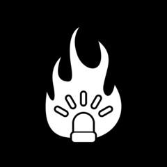 Fire alarm icon isolated on dark background