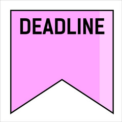 Pink check box deadline. Deadline reminder. Infographics for every day. Diary stickers.