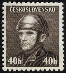 Postage stamps of the Czechoslovakia. Stamp printed in the Czechoslovakia. Stamp printed by Czechoslovakia.