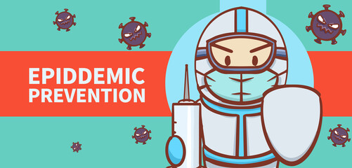 Hand-drawn posters for cartoon epidemic prevention

