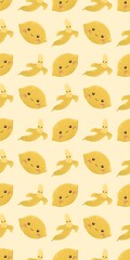 cute banana and lemon pattern	
