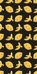 Fototapeta premium cute banana and lemon pattern